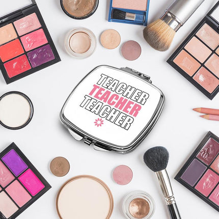 Personalized Handheld Mirror Compact Custom Travel Makeup Mirror for Women Portable Beauty Accessory Gift Teacher