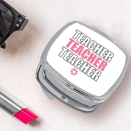 Personalized Handheld Mirror Compact Custom Travel Makeup Mirror for Women Portable Beauty Accessory Gift Teacher