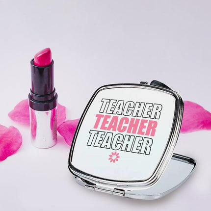 Personalized Handheld Mirror Compact Custom Travel Makeup Mirror for Women Portable Beauty Accessory Gift Teacher