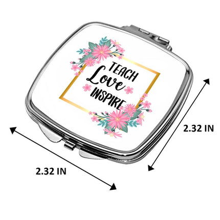 Personalized Handheld Mirror Compact Custom Travel Makeup Mirror for Women Portable Beauty Accessory Gift Teach Love Inspire
