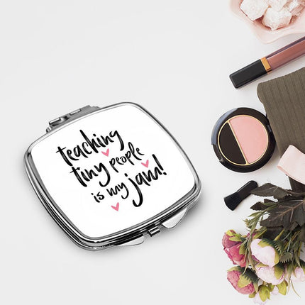 Personalized Bundle For Her Beach Tote Makeup Bag Mirror Travel Pouch Custom Gift Organizer Accessories Teaching Tiny People