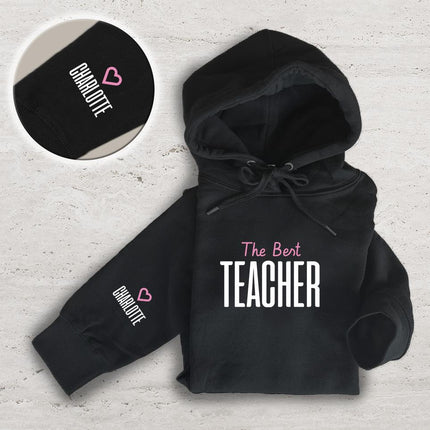Adult Hoodie Sweatshirt Cozy Pullover Fleece Winter Outfit Gift for Her The Best Teacher