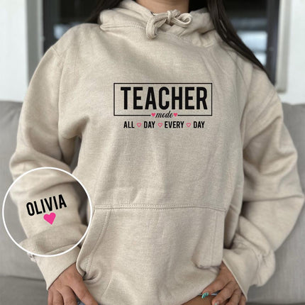 Adult Hoodie Sweatshirt Cozy Pullover Fleece Winter Outfit Gift for Her Teacher Mode