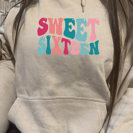 Adult Hoodie Sweatshirt Cozy Pullover Fleece Winter Outfit Gift for Her Sweet Sixteen