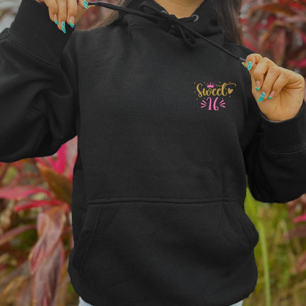 Adult Hoodie Sweatshirt Cozy Pullover Fleece Winter Outfit Gift for Her Sweet 16