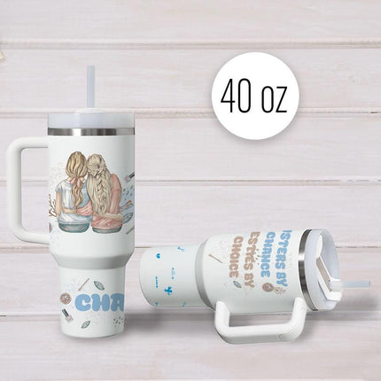 Custom Tumbler 40oz Personalized Name Insulated Bottle Water Sisters By Chance