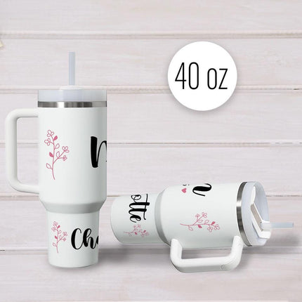 Custom Tumbler 40oz Personalized Name Insulated Bottle Water Mom Est 2025
