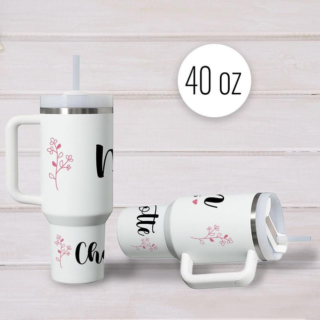 Custom Tumbler 40oz Personalized Name Insulated Bottle Water Mom Est 2025