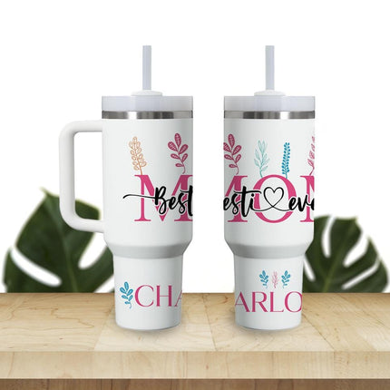 Custom Tumbler 40oz Personalized Name Insulated Bottle Water Mom Bestie Ever
