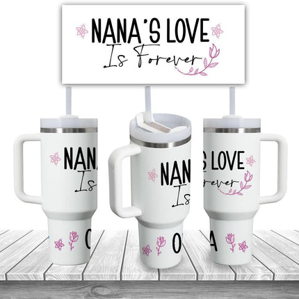 Custom Tumbler 40oz Personalized Name Insulated Bottle Water Nanas Love Is Forever