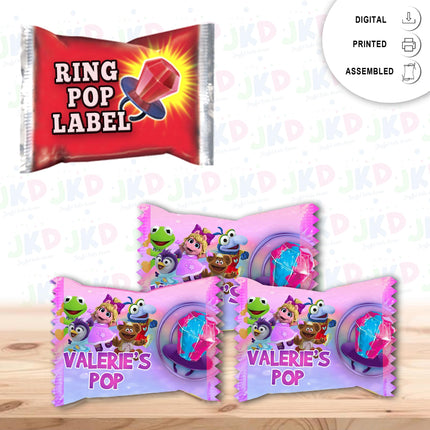 Muppet Babies Ring Pop Label Sticker for Birthday Party Candy Favor - Digital, Stickers or Finished Options