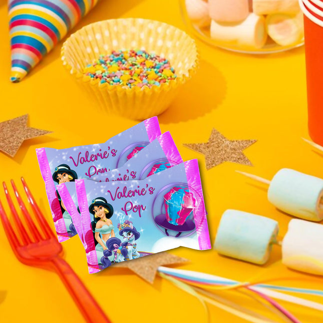 Jasmine Ring Pop Label Sticker for Birthday Party Candy Favor - Digital, Stickers or Finished Options