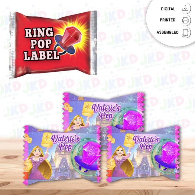 Tangled Ring Pop Label Sticker for Birthday Party Candy Favor - Digital, Stickers or Finished Options