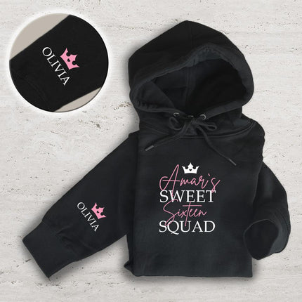 Adult Hoodie Sweatshirt Cozy Pullover Fleece Winter Outfit Gift for Her Sweet Sixteen Squad