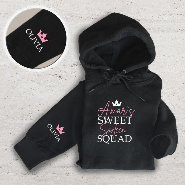 Adult Hoodie Sweatshirt Cozy Pullover Fleece Winter Outfit Gift for Her Sweet Sixteen Squad