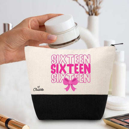 Personalized Makeup Bag Custom Travel Organizer Cosmetic Pouch for Women Toiletry Bag Accessories Storage Gift Sixteen