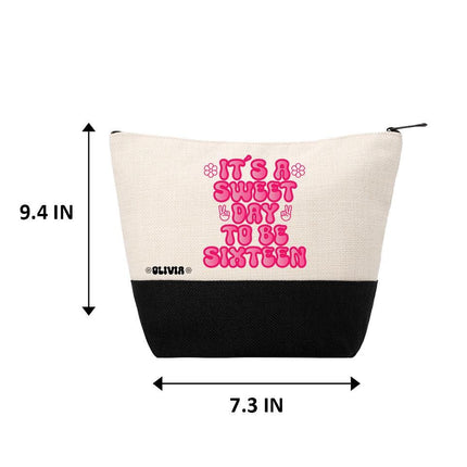 Personalized Makeup Bag Custom Travel Organizer Cosmetic Pouch for Women Toiletry Bag Accessories Storage Gift It Is A Sweet Day