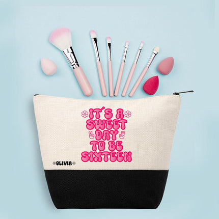 Personalized Makeup Bag Custom Travel Organizer Cosmetic Pouch for Women Toiletry Bag Accessories Storage Gift It Is A Sweet Day