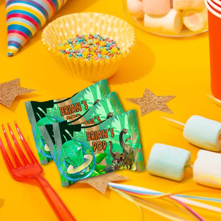 Dinosaurs Ring Pop Label Sticker for Birthday Party Candy Favor - Digital, Stickers or Finished Options