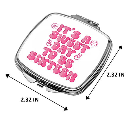 Personalized Handheld Mirror Compact Custom Travel Makeup Mirror for Women Portable Beauty Accessory Gift It Is A Sweet Day