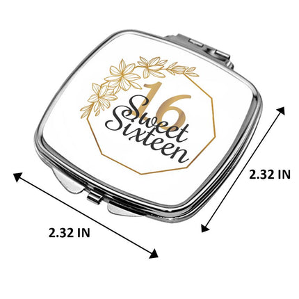 Personalized Handheld Mirror Compact Custom Travel Makeup Mirror for Women Portable Beauty Accessory Gift Frame With Flowers