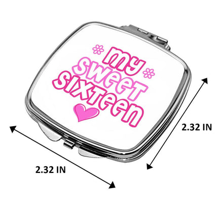 Personalized Bundle For Her Beach Tote Makeup Bag Mirror Travel Pouch Custom Gift Organizer Accessories My Sweet Sixteen