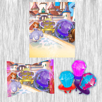 Sofia The First Ring Pop Label Sticker for Birthday Party Candy Favor - Digital, Stickers or Finished Options