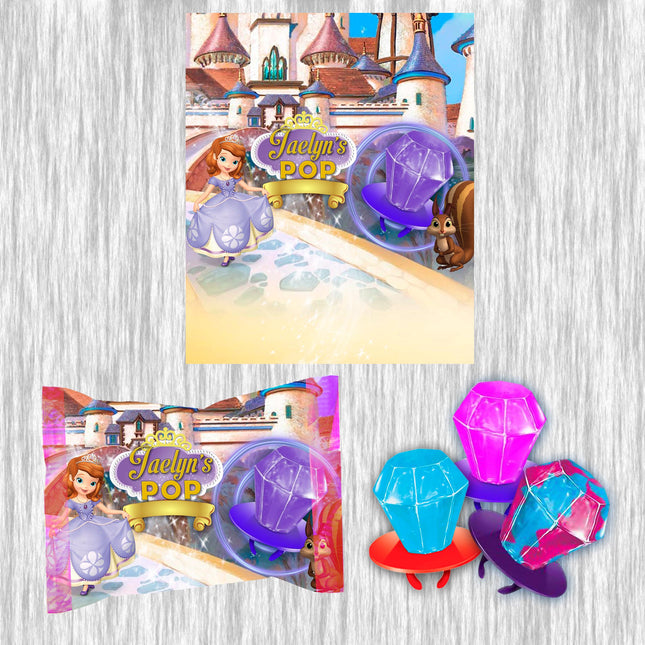 Sofia The First Ring Pop Label Sticker for Birthday Party Candy Favor - Digital, Stickers or Finished Options