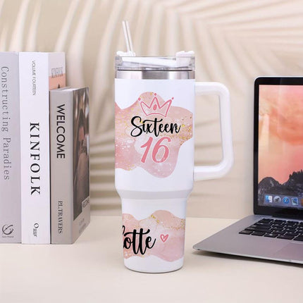 Custom Tumbler 40oz Personalized Name Insulated Bottle Water My Sweet Sixteen