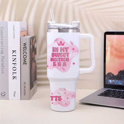 Custom Tumbler 40oz Personalized Name Insulated Bottle Water In My Sweet Sixteen Era