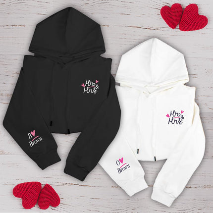 Adult Hoodie Sweatshirt Cozy Pullover Fleece Winter Outfit Gift for Her and Him Mr & Mrs