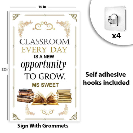 Sign Classroom Door Decor Hardcover 14x22 in Every Day Is A New Opportunity