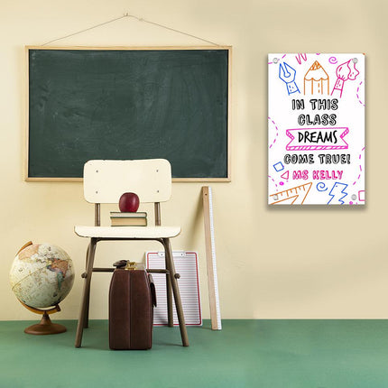 Sign Classroom Door Decor Hardcover 14x22 in In This Class Dreams Come True