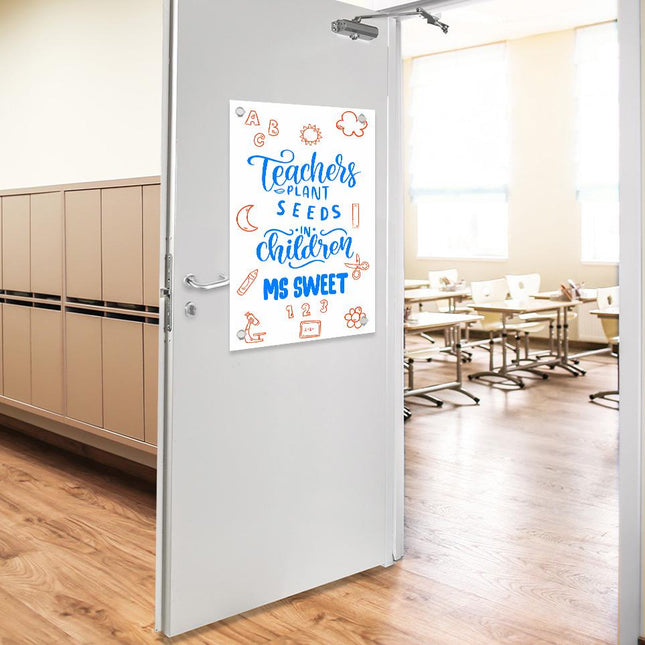 Sign Classroom Door Decor Hardcover 14x22 in Teachers Plant Seeds In Children