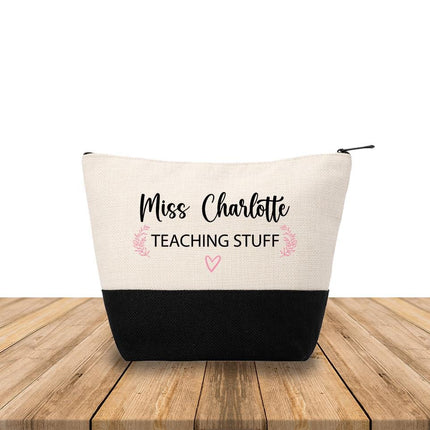 Personalized Makeup Bag Custom Travel Organizer Cosmetic Pouch for Women Toiletry Bag Accessories Storage Gift Teaching Stuff