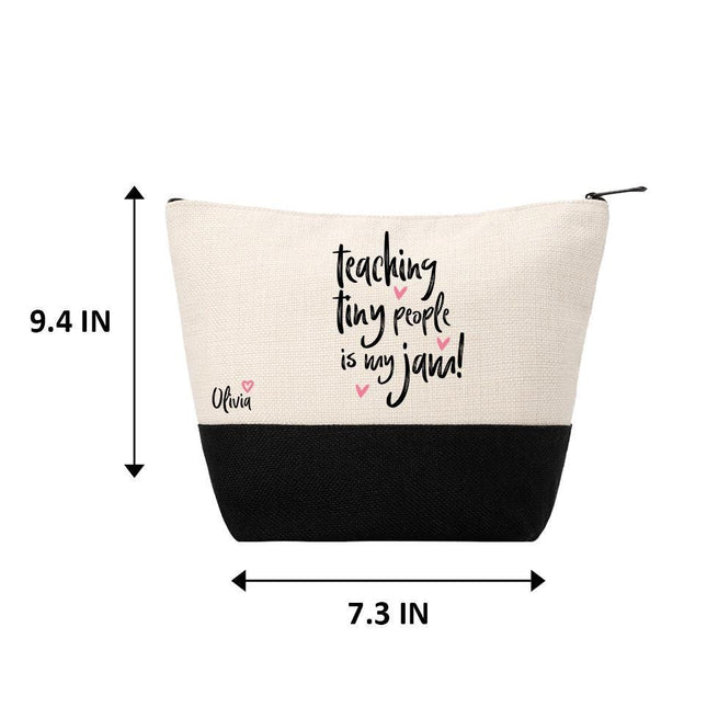 Personalized Makeup Bag Custom Travel Organizer Cosmetic Pouch for Women Toiletry Bag Accessories Storage Gift Teaching Tiny People