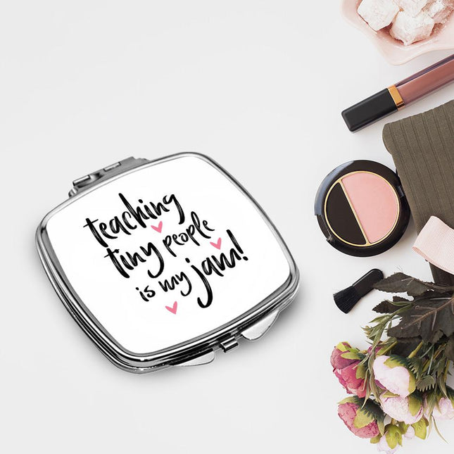 Personalized Handheld Mirror Compact Custom Travel Makeup Mirror for Women Portable Beauty Accessory Gift Teaching Tiny People