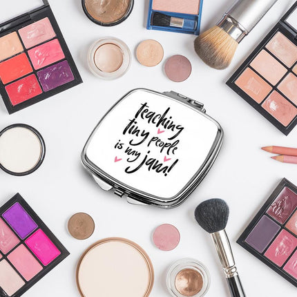 Personalized Handheld Mirror Compact Custom Travel Makeup Mirror for Women Portable Beauty Accessory Gift Teaching Tiny People