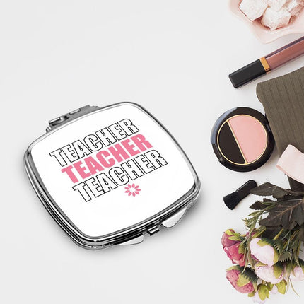 Personalized Handheld Mirror Compact Custom Travel Makeup Mirror for Women Portable Beauty Accessory Gift Teacher