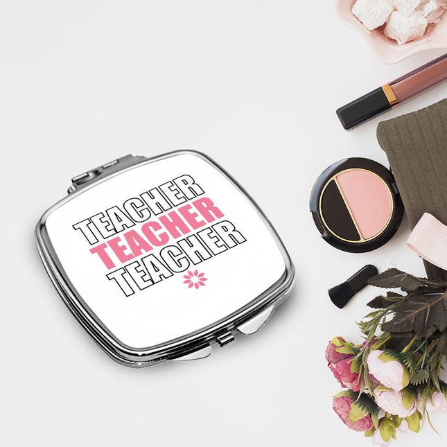 Personalized Handheld Mirror Compact Custom Travel Makeup Mirror for Women Portable Beauty Accessory Gift Teacher