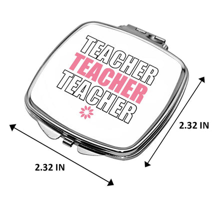 Personalized Handheld Mirror Compact Custom Travel Makeup Mirror for Women Portable Beauty Accessory Gift Teacher