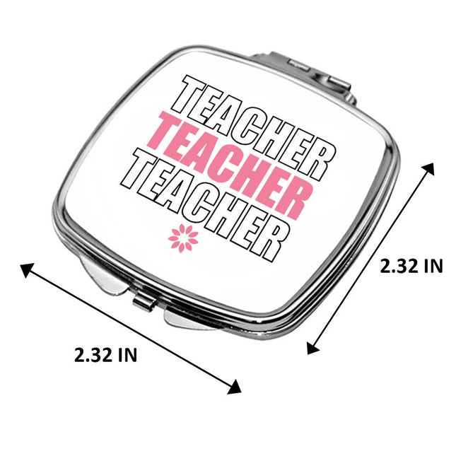 Personalized Handheld Mirror Compact Custom Travel Makeup Mirror for Women Portable Beauty Accessory Gift Teacher