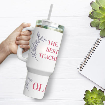 Custom Tumbler 40oz Personalized Name Insulated Bottle Water The Best Teacher