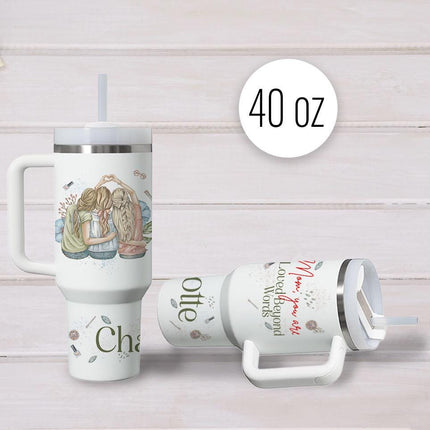 Custom Tumbler 40oz Personalized Name Insulated Bottle Water Mom You Are Loved Beyond Words