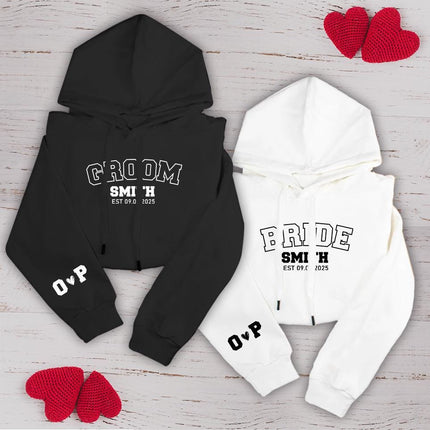 Adult Hoodie Sweatshirt Cozy Pullover Fleece Winter Outfit Gift for Her and Him Bride And Groom