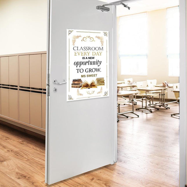 Sign Classroom Door Decor Hardcover 14x22 in Every Day Is A New Opportunity