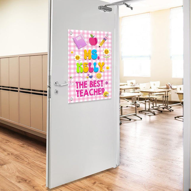 Sign Classroom Door Decor Hardcover 14x22 in Ms The Best Teacher