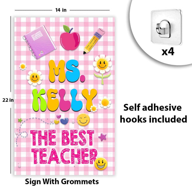 Sign Classroom Door Decor Hardcover 14x22 in Ms The Best Teacher
