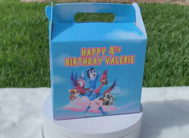TOTS Candy Gable Box for Birthday Party Favors 12 Pack - 4.4x4.5in