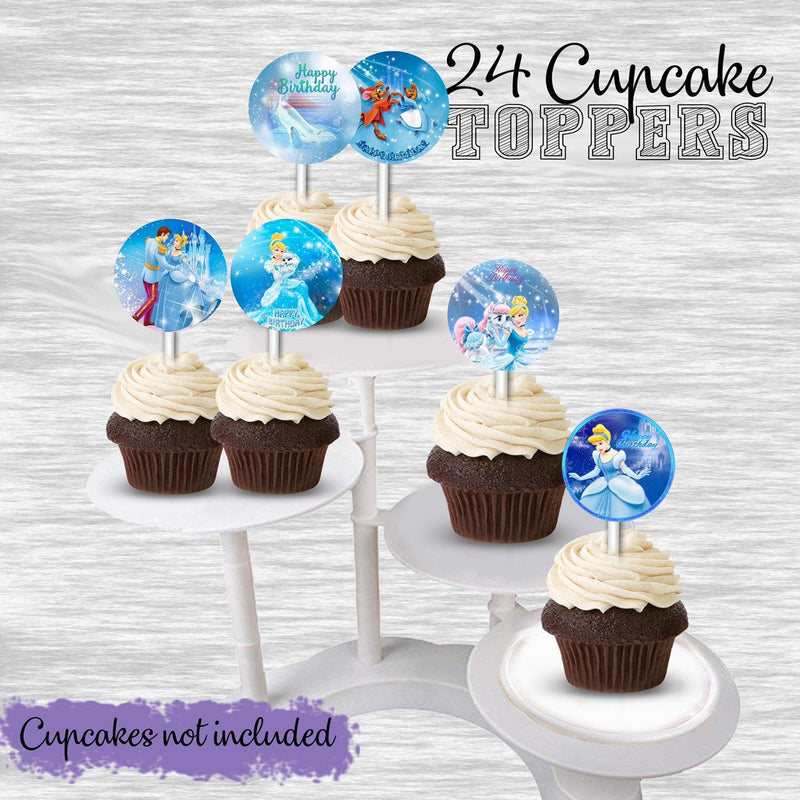 Cinderella cupcake toppers - 24pack